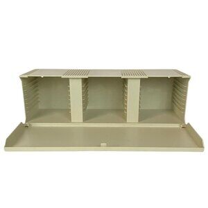 Vintage 1999 Case Logic 30 CD Storage Cabinet Rack Holder W Door Almond Plastic